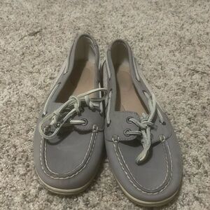 Gray Sperry moccasins